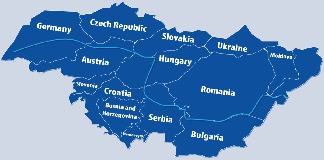 A „Danubeparks Connected” projektben résztvevő országok