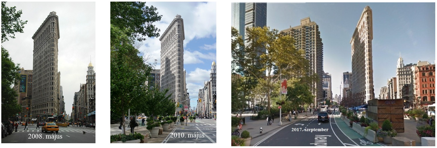 New York-i részlet 2008 májusában, két évvel később kísérleti átalakítással, és a végleges fejlesztéssel