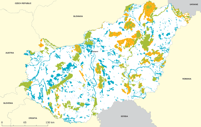 Natura 2000 területek Magyarországon. Forrás: https://www.eea.europa.eu/data-and-maps/figures/natura-2000-birds-and-habitat-directives-11/hungary
